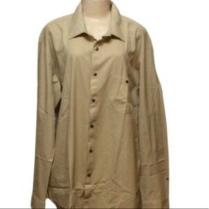 North End Men’s Tan Long Sleeve Button Down Shirt XXL skuE